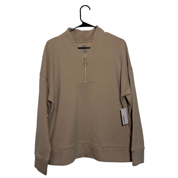 Sonoma Goods For Life Tops - Sonoma Athleisure Quarter Zip Fleece Tan Pullover Sweatshirt Women's Size XL NWT